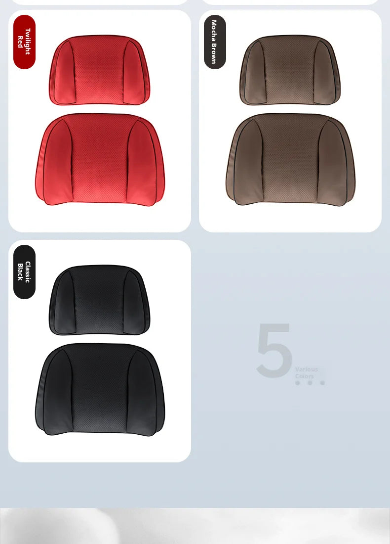 Car Headrest Neck Pillow – Memory Foam Seat Support Cushion Universal Interior Accessory - Delicate Leather