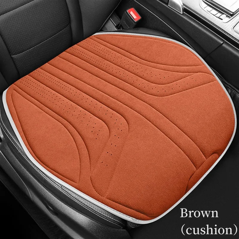 Suede Car Seat Cushion – Anti-Slip Breathable Front Seat Protector Pad - Delicate Leather