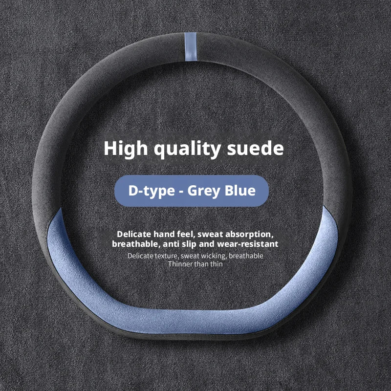 Dual-Color Steering Wheel Cover – Anti-Slip Universal Grip Interior Accessory - Delicate Leather