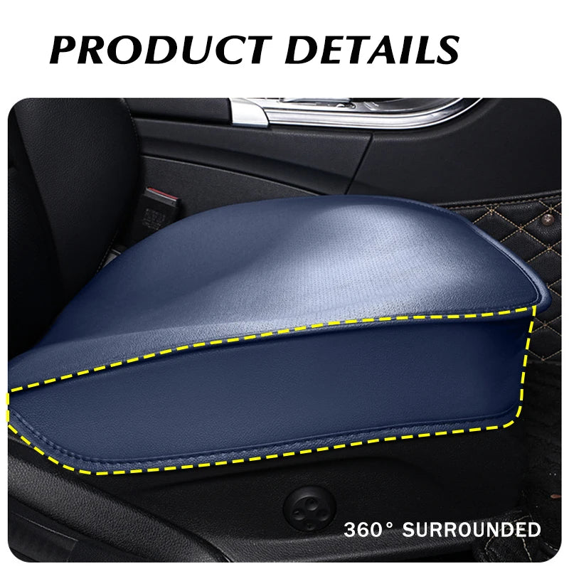360° Surround Leather Car Seat Covers – All-Season Front and Rear Seat Protector Cushion Pads, Universal Fit - Delicate Leather