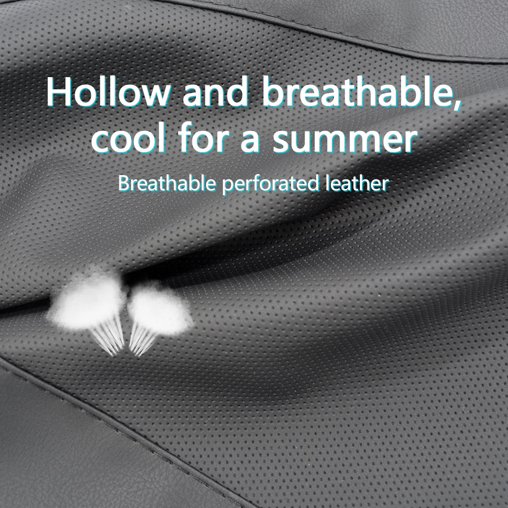 Memory Foam Car Neck & Headrest Pillow – Breathable Adjustable Seat Support - Delicate Leather