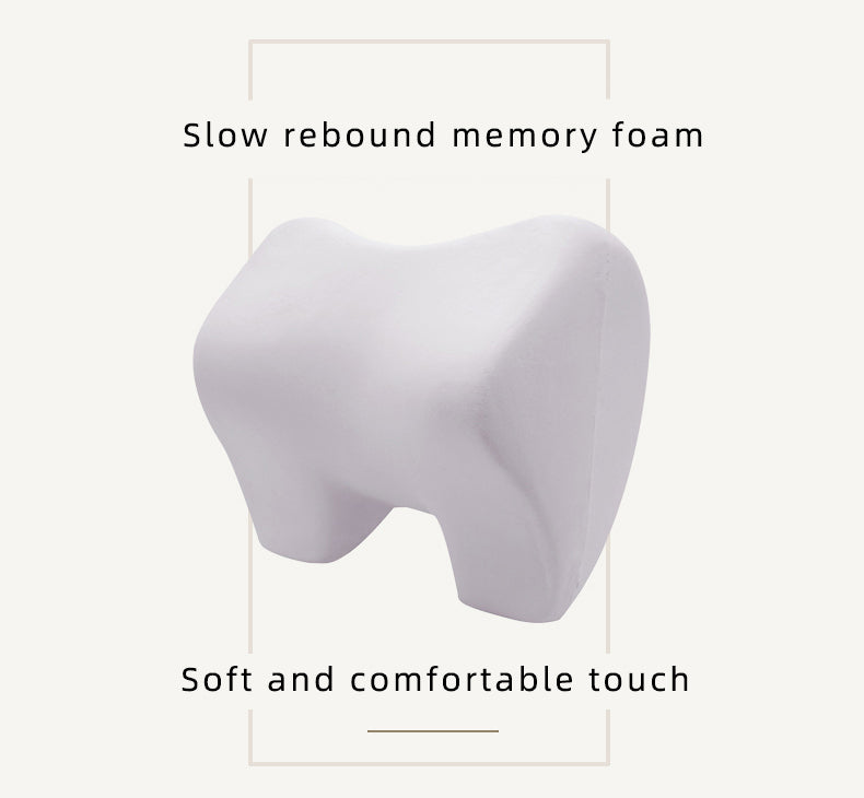 3D Memory Foam Adjustable Therapeutic Car Seat Neck Headrest Support Pillow - Delicate Leather