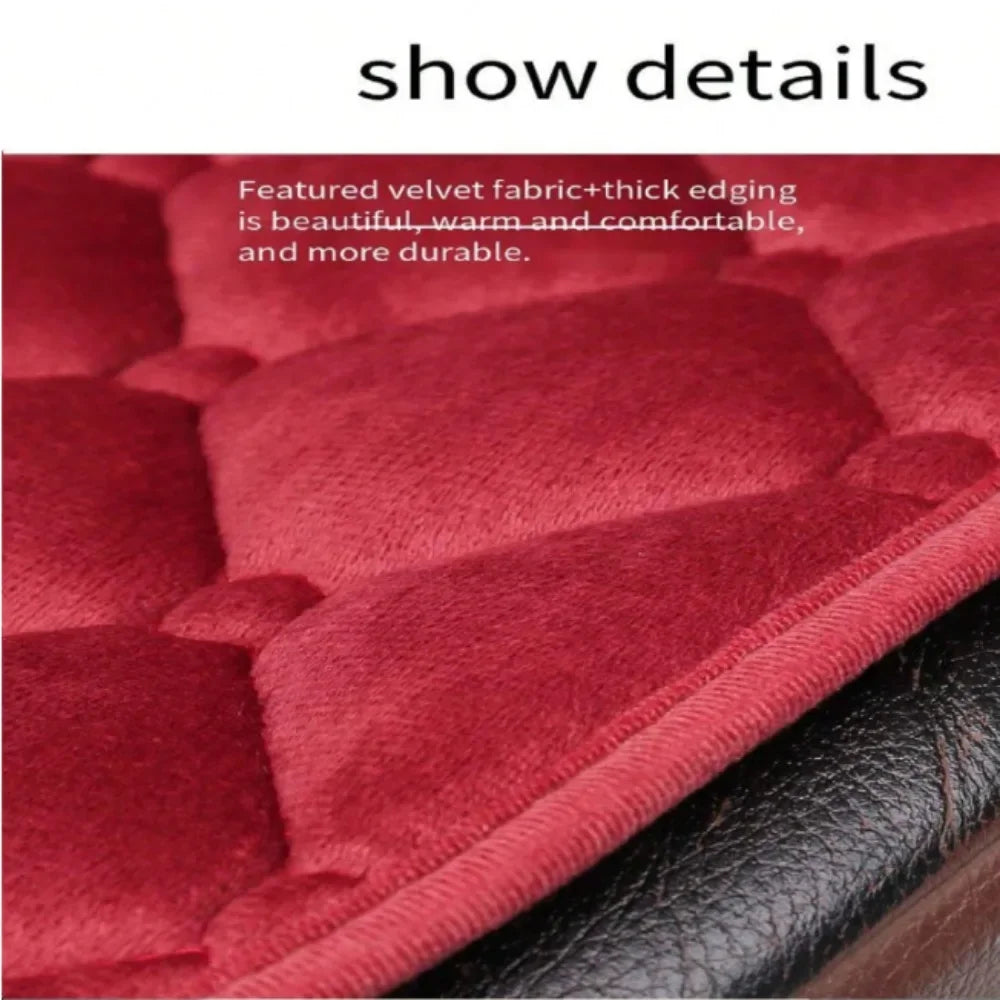 Warm Car Seat Cushion – Short Plush Thickened Seat Pad for Comfortable Driving - Delicate Leather
