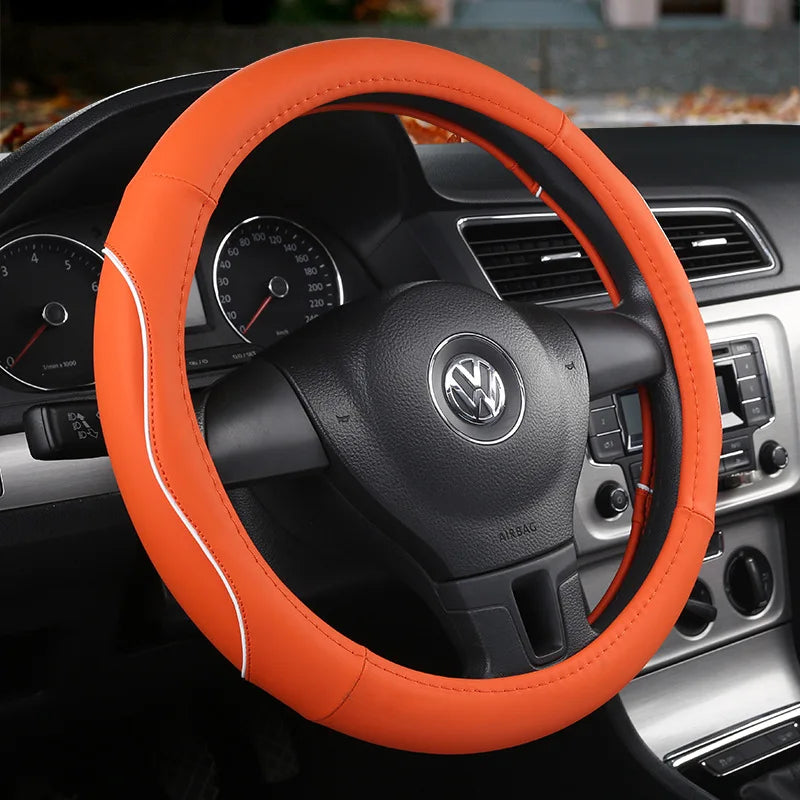 Wear-Resistant Steering Wheel Cover – Anti-Slip Universal Interior Accessory - Delicate Leather