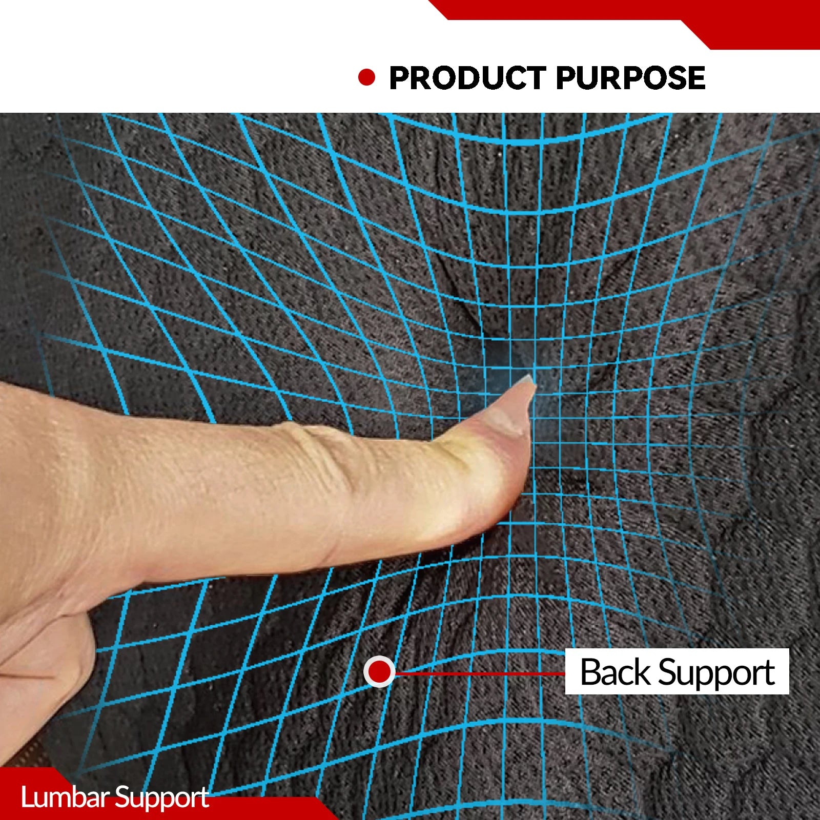 Gel Car Seat Cushion with Lumbar Support – Breathable Backrest Pillow for Drivers and Office Chairs - Delicate Leather