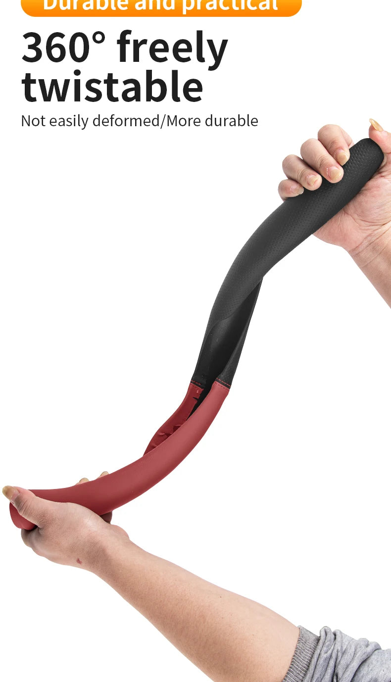 Breathable Steering Wheel Cover – Anti-Slip Universal Car Interior Accessory - Delicate Leather