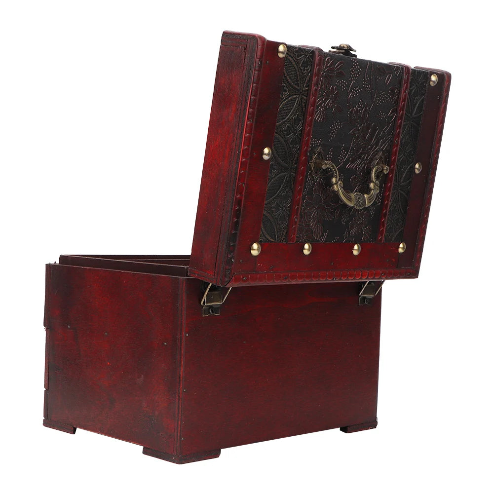 Vintage Wooden Jewelry Box with Mirror – Organizer Case for Necklaces, Earrings & Accessories