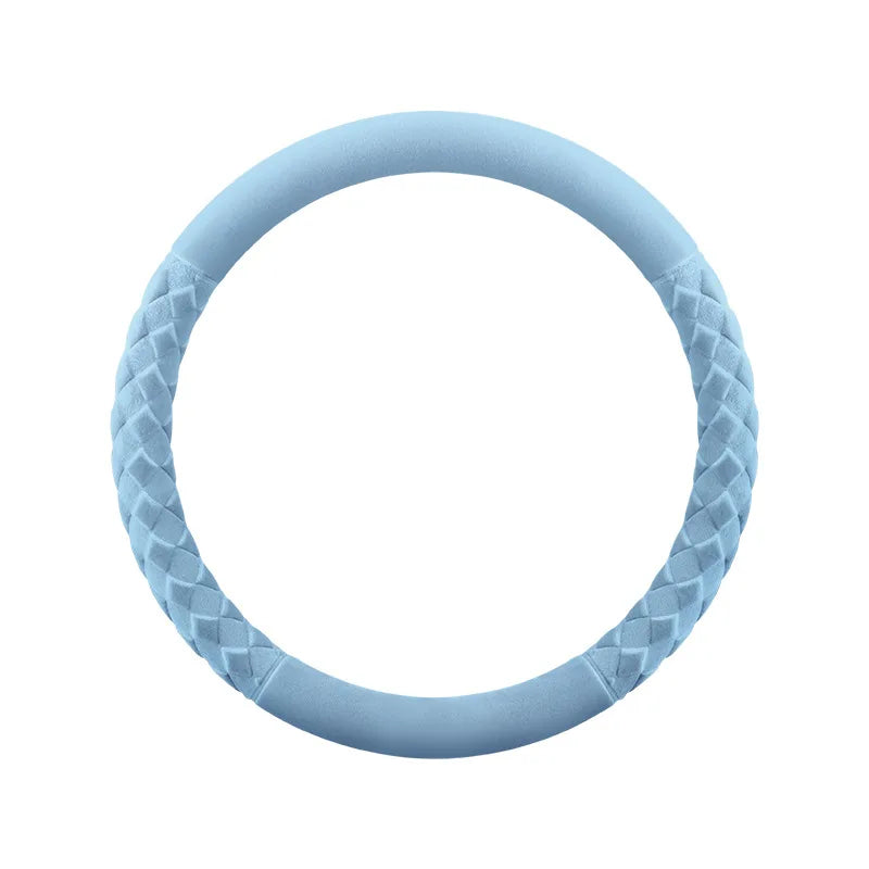 Fuzzy Steering Wheel Cover – Universal Winter Plush Anti-Slip Handle Protector - Delicate Leather