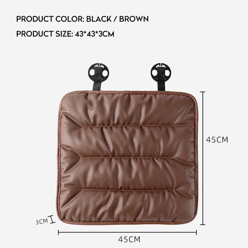 Nappa Leather Car Seat Cover – Universal Waterproof Seat Cushion & Anti-Slip Protector Mat - Delicate Leather
