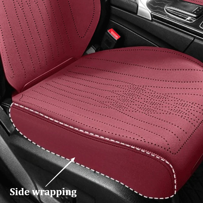 Premium Perforated Suede Car Seat Covers – Custom Fit, Full Wrapping, Multi-Model - Delicate Leather