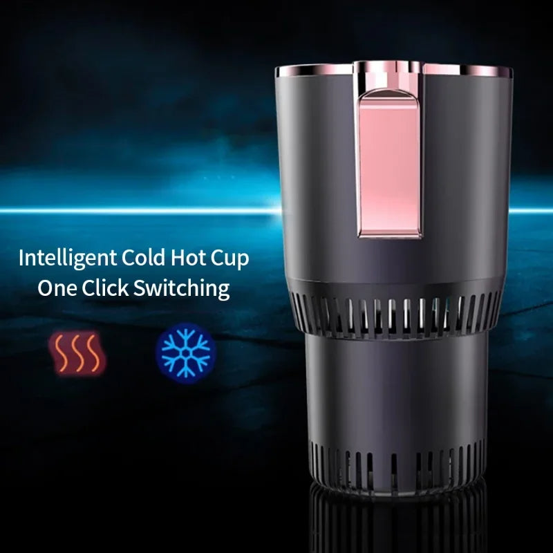 Smart 2-in-1 Hot & Cold Cup Holder (SP3) – Fast Cooling & Heating with Touch Screen Control for Car & Home Use - Delicate Leather