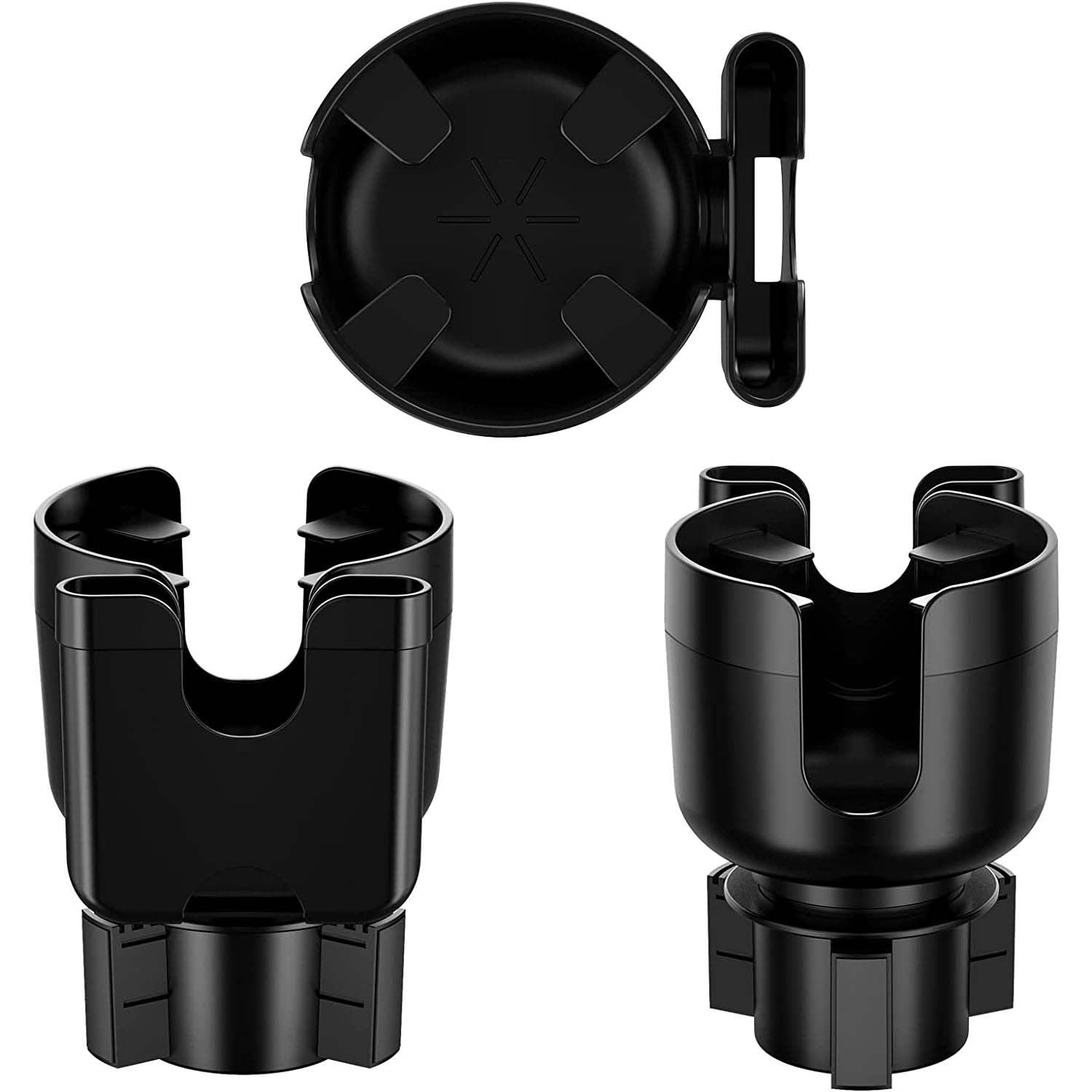 Car Cup Holder 2-in-1, Custom-Fit For Car, Car Cup Holder Expander Adapter with Adjustable Base, Car Cup Holder Expander Organizer with Phone Holder DLHA233 - Delicate Leather