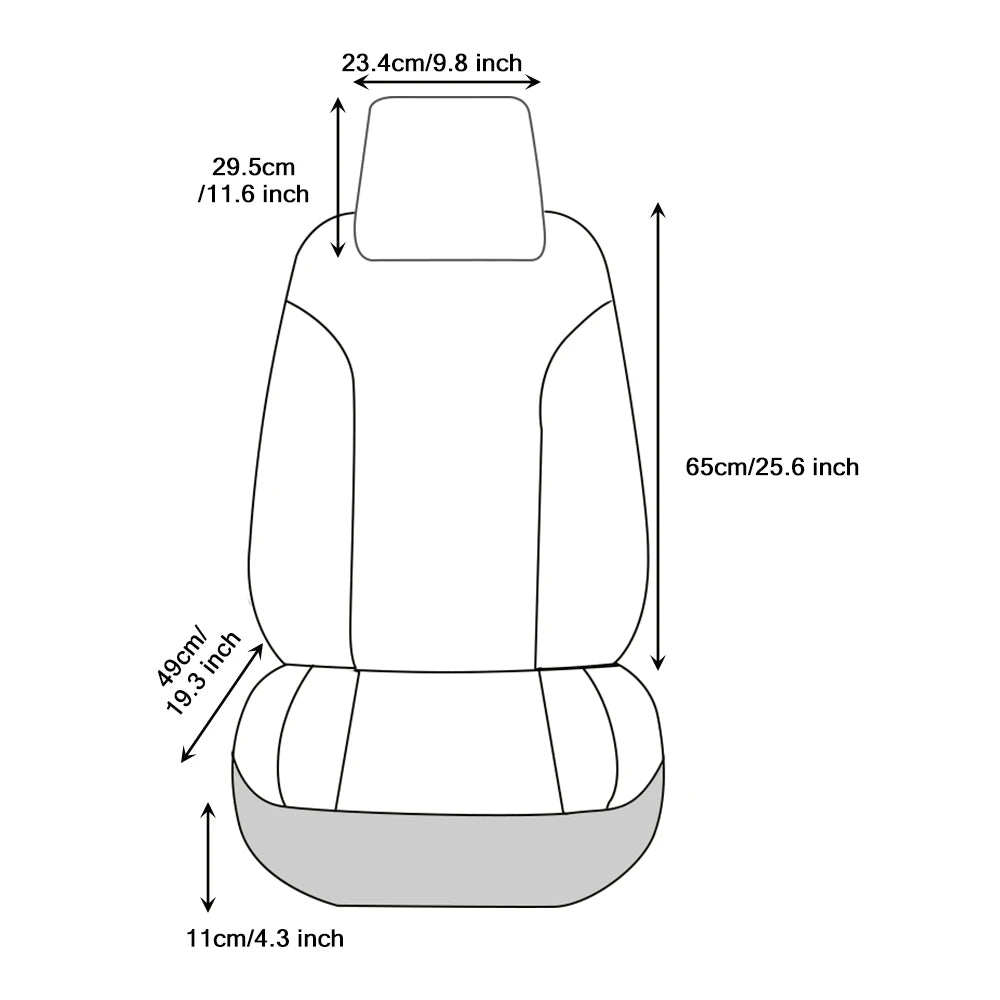 PU Leather Car Seat Covers for Front 2 Seats – Black & White, with Headrest and Lumbar Support for Hatchback & Pickup 02 - Delicate Leather