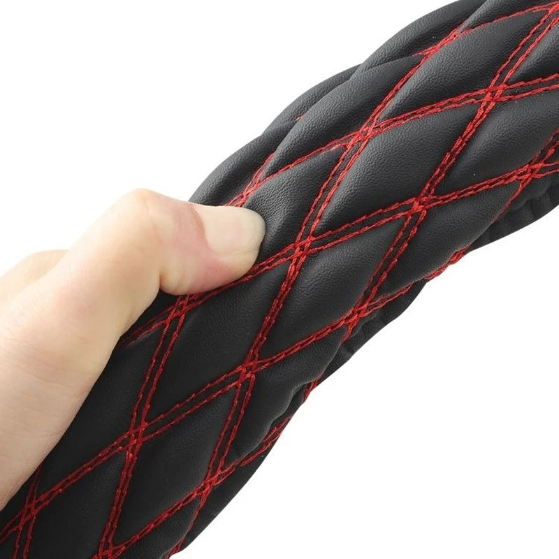 Universal Heavy-Duty Steering Wheel Cover 38cm– Anti-Slip Grip for Truck, Van, Bus & Lorry - Delicate Leather