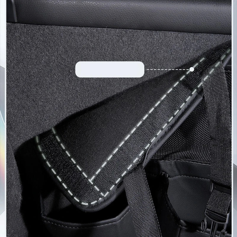 Car Trunk Seat Back Hanging Storage Bag – Multi-Functional Artificial Leather Organizer for SUV - Delicate Leather