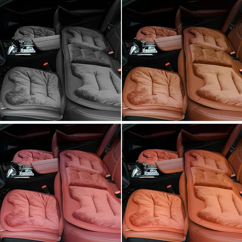 Flannel Car Seat Cover Front Rear Seats Cushion Protector Mat Pad Universal, Custom For Cars, Seat Cushion for Car - Delicate Leather