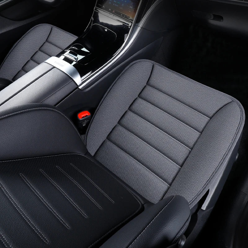 Linen Cotton Car Seat Cushion – Breathable Universal Seat Cover Pad for Vehicle Interiors - Delicate Leather