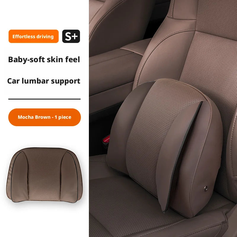 Car Headrest Neck Pillow – Memory Foam Seat Support Cushion Universal Interior Accessory - Delicate Leather