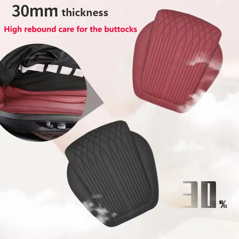 Universal Automotive Seat Cushion Business Comfort, Breathable, Sweat-Absorbing, High Rebound Sponge, New Flat Seat Cushion - Delicate Leather