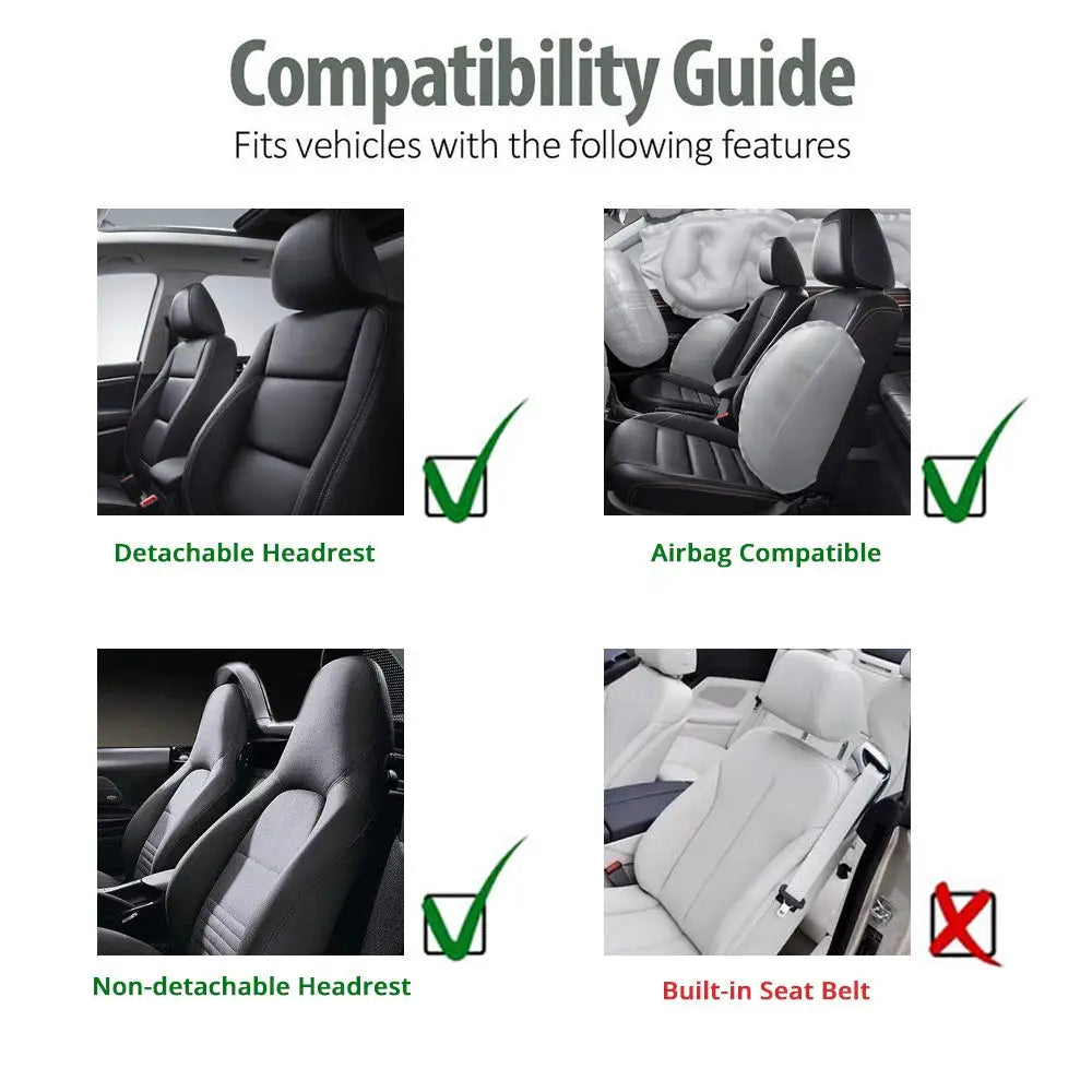2-Pack Universal PU Leather High-Back Car Seat Covers – Front Bucket Style for Most Cars, SUVs, Trucks, and Vans - Delicate Leather