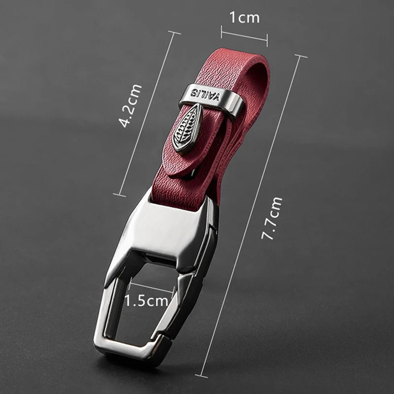 Premium Genuine Leather Keychain – Men’s Car Key Ring Holder with Anti-Loss Buckle, Key Strap Wallet Keyring Gift - Delicate Leather
