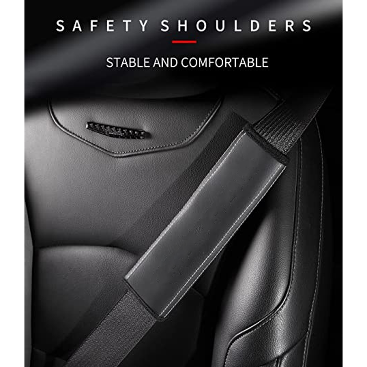 Car Seat Belt Covers (2PCS), Custom-Fit For Car, Microfiber Leather Seat Belt Shoulder Pads for More Comfortable Driving, Car Accessories DLFD238