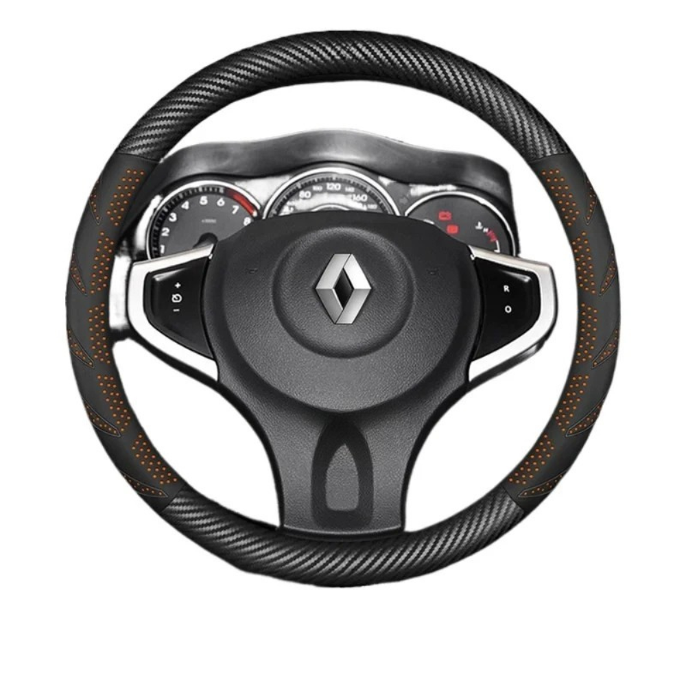 Universal Car Steering Wheel Cover – Anti-Slip, Protective Handle Cover, Compatible with Renault Models - Delicate Leather