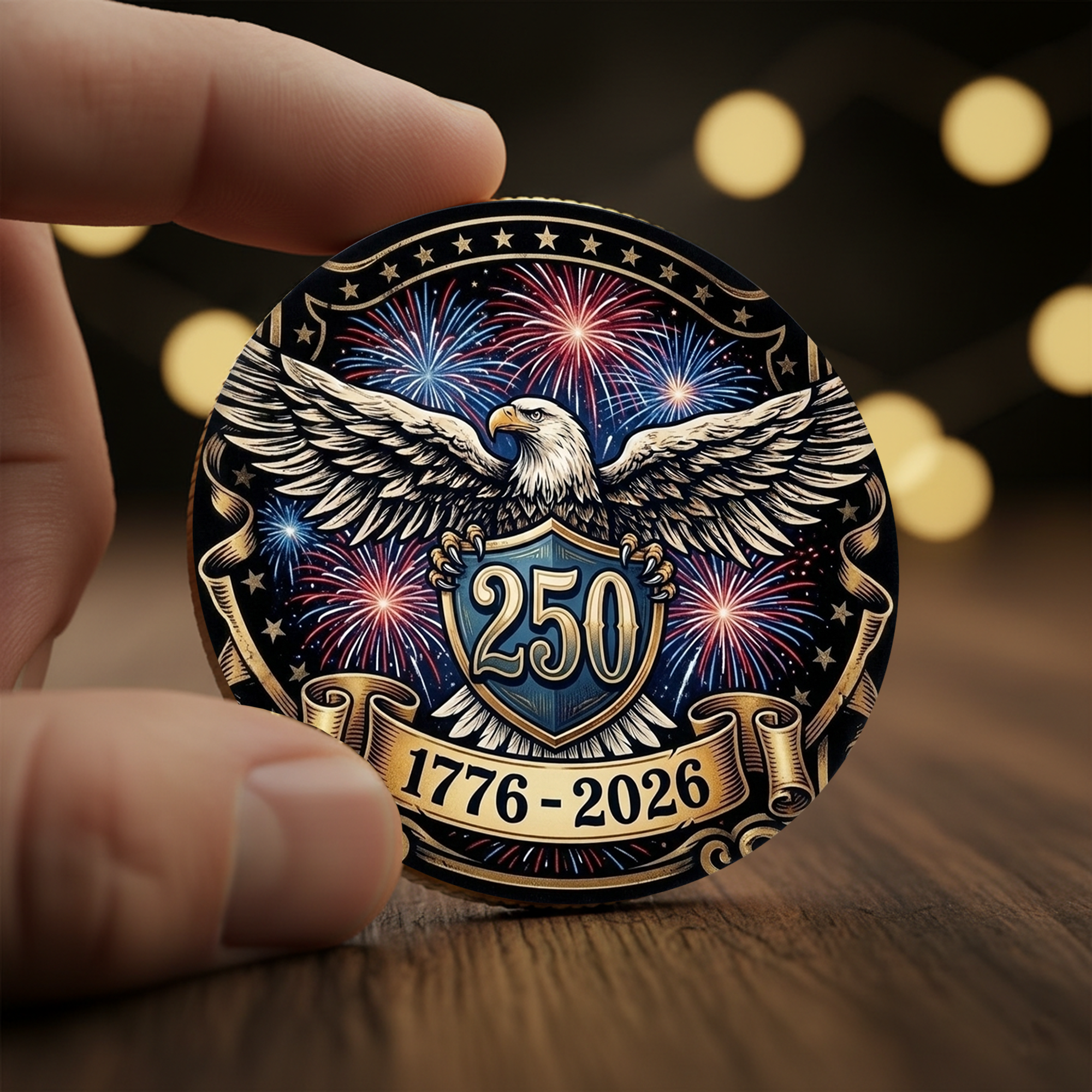 250th Anniversary of America 1776–2026 Commemorative Coin – Patriotic Souvenir Token 06 - Delicate Leather