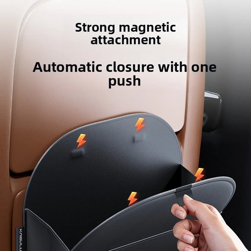 Leather Car Seat Back Trash Bag – Universal Backseat Hanging Organizer - Delicate Leather