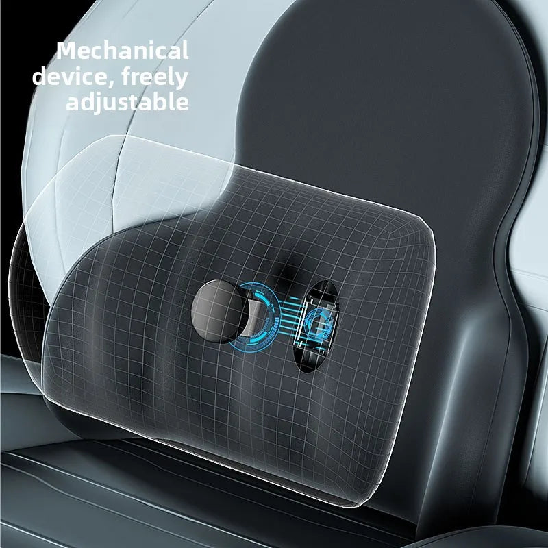 Memory Foam Lumbar Support Cushion – Ergonomic Backrest Pillow for Car & Chair - Delicate Leather