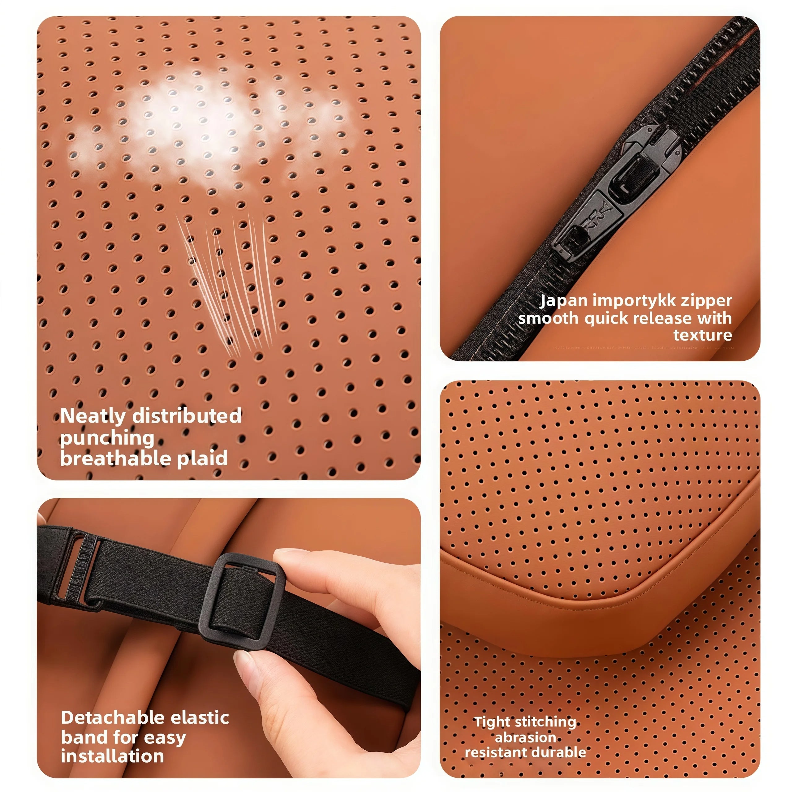 Car Headrest Neck Support Pillow - Adjustable Universal Car Neck and Waist Pillow for Comfortable Travel - Delicate Leather