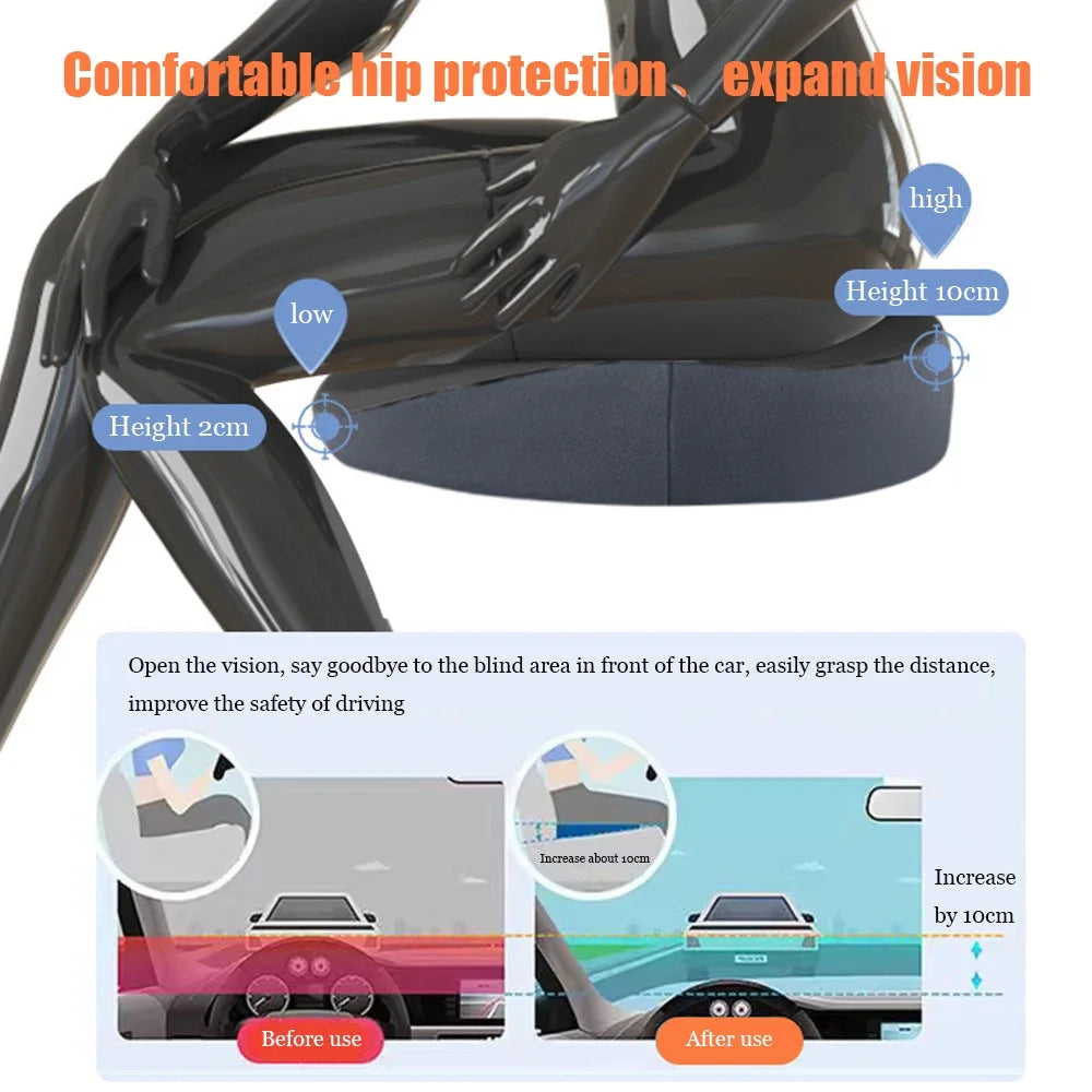 Memory Foam Seat Cushion – Ergonomic Chair Booster Pad for Office, Home, and Car - Delicate Leather