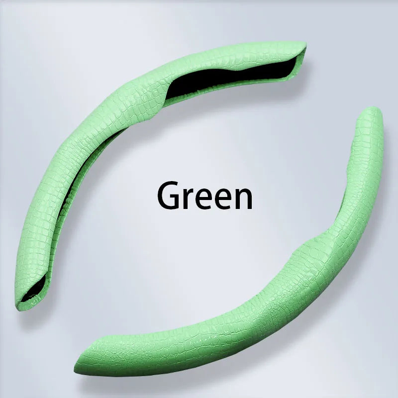 2PCS Steering Wheel Grip Covers – Colorful Ultra-Thin Anti-Slip Universal Set - Delicate Leather
