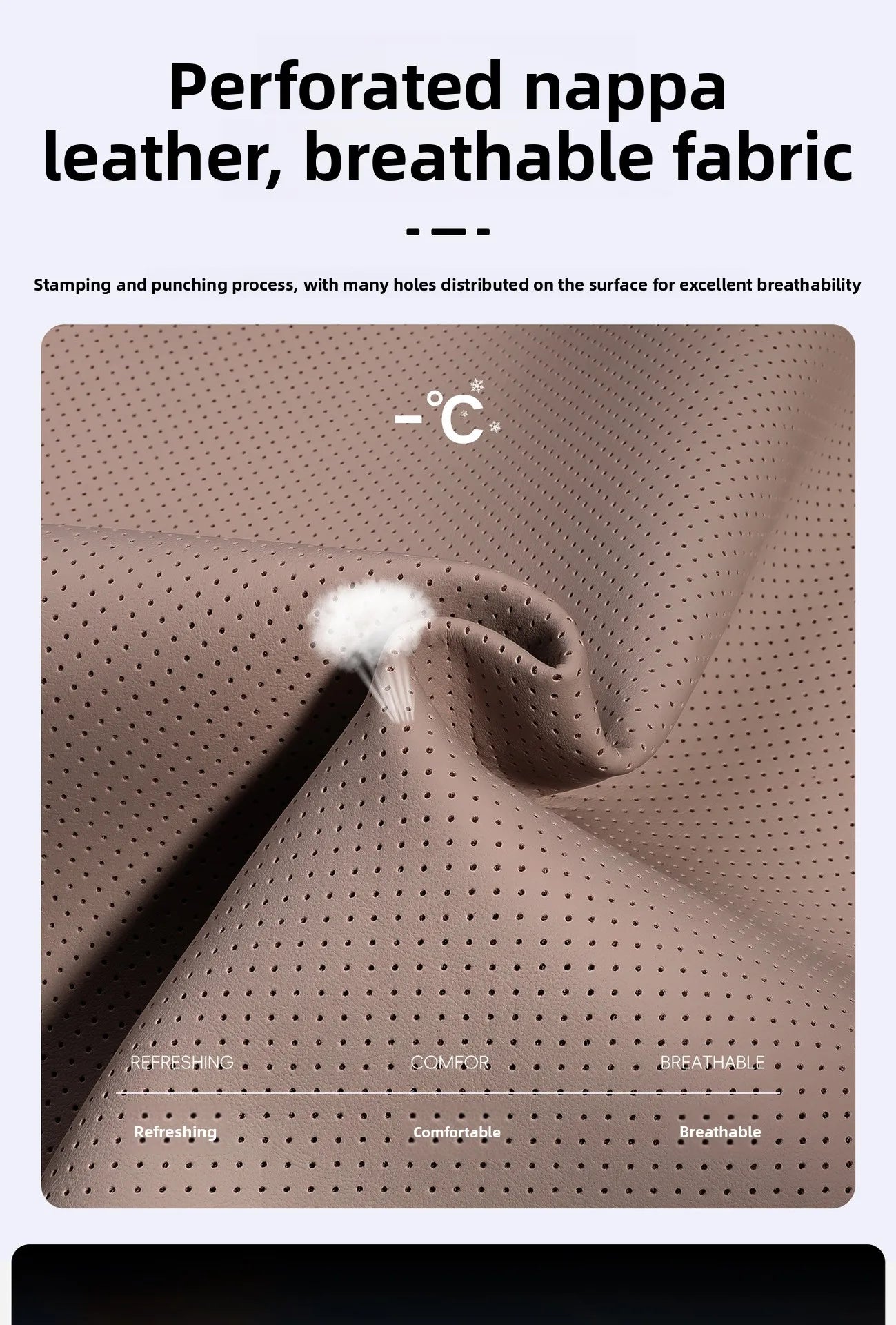 Universal Car Headrest & Lumbar Support Pillow – Breathable Perforated Leather Seat Cushion Set - Delicate Leather