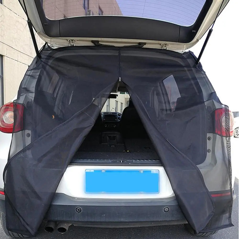 SUV Trunk Tailgate Mosquito Net Car Tailgate Sunshade With Two-way Zipper Breathable Insect-proof UV-proof SUV Trunk Curtain - Delicate Leather