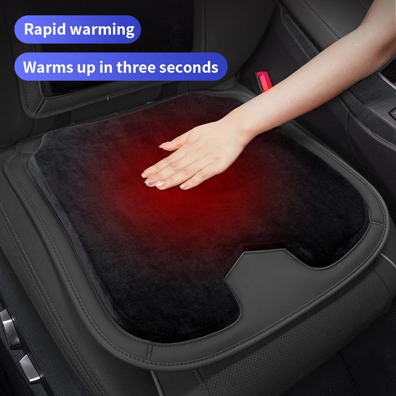 Car Seat Cover Cushion - Warm Flannel Soft Memory Foam Seat Protector Booster Pad - Winter Seat Accessories - Delicate Leather