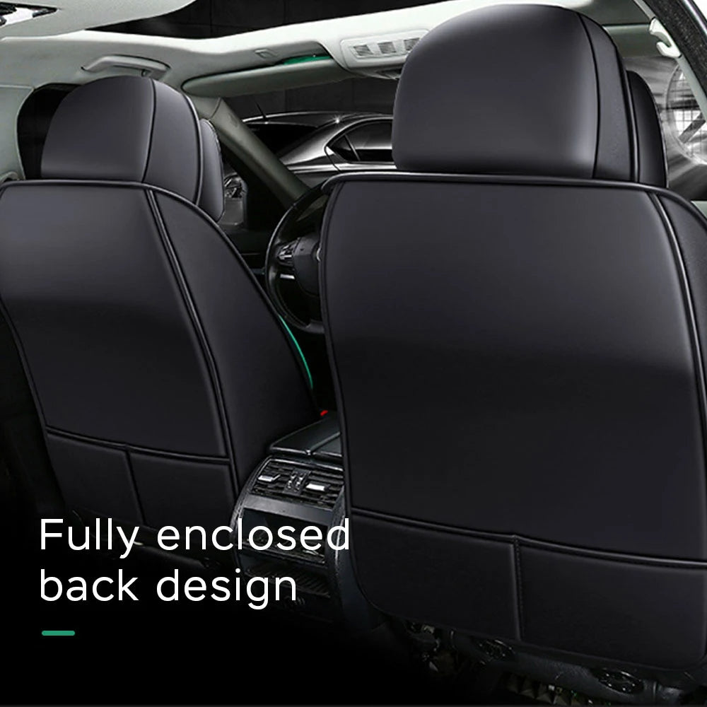 Universal Style Full Coverage Car Seat Cover – Black & Green with Headrest