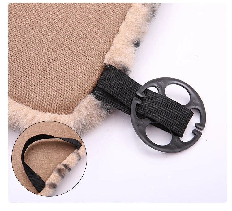 Leopard Fluffy Seat Cushion Cover – Soft Plush Car Seat Protector, Universal Fit Interior Decor for Women - Delicate Leather