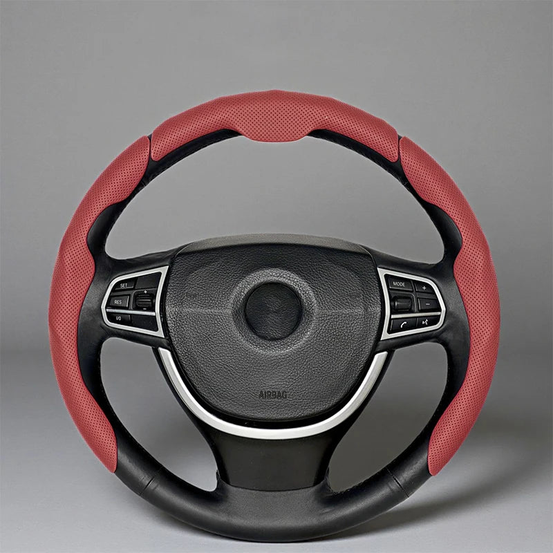 PU Carbon Fiber Leather Steering Wheel Cover – Universal 14.5–15 Inch Grip Protector - Delicate Leather