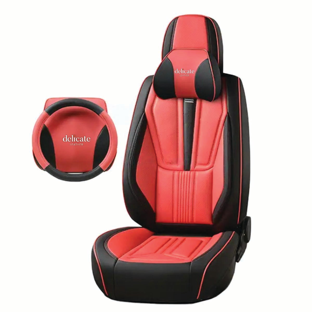 Delicate Leather Car Seat Covers Universal Waterproof Custom-Fit 5D Leather Car Seat Covers, Four-Season Durability, Complete 13-Piece Set for Five Seats - Delicate Leather