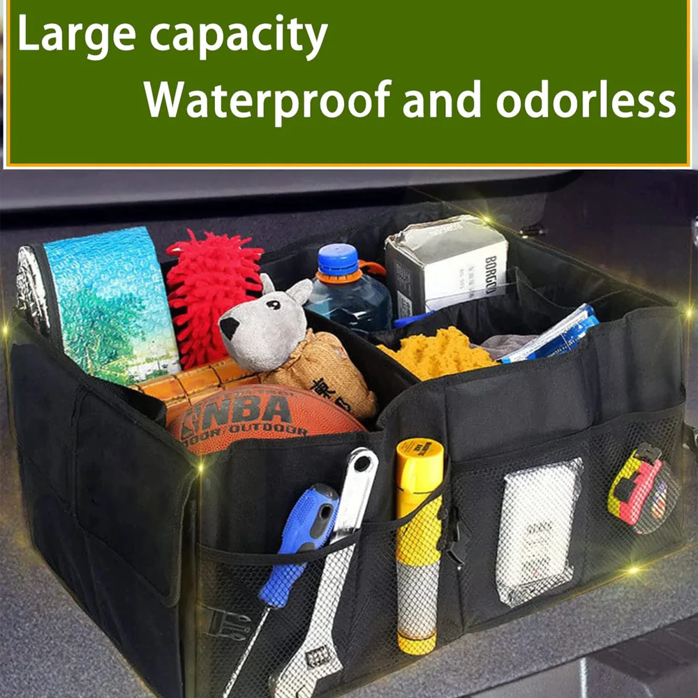 Car Trunk Organizer, Custom-Fit For Car, Foldable Car Trunk Storage Box, Storage Bag, Waterproof, Dust-proof, Stain-Resistant, Car Accessories DLMT229 - Delicate Leather