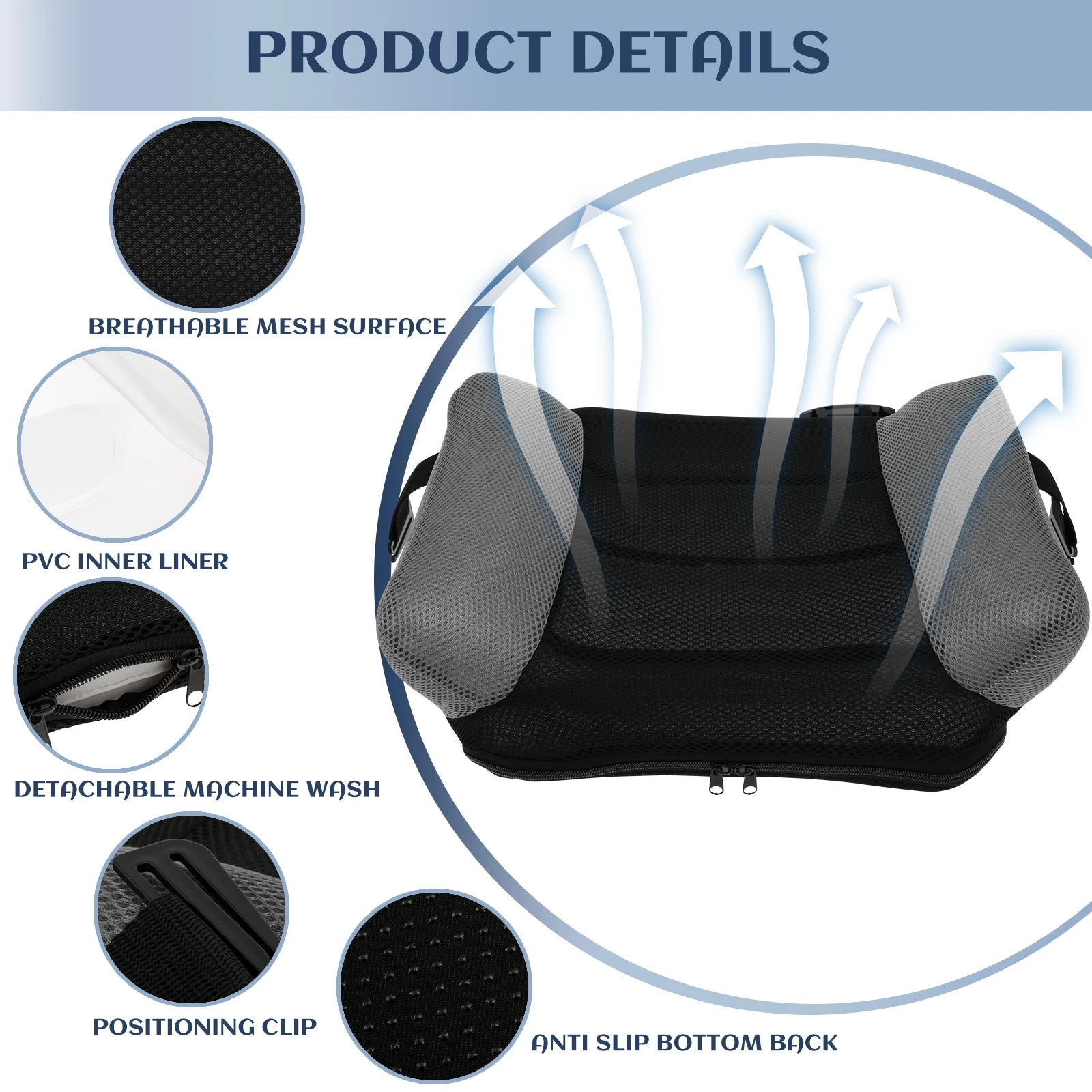 Inflatable Car Booster Seat Cushion – Portable PVC Travel Seat, Backless, Kids’ Seat with Storage Bag - Delicate Leather