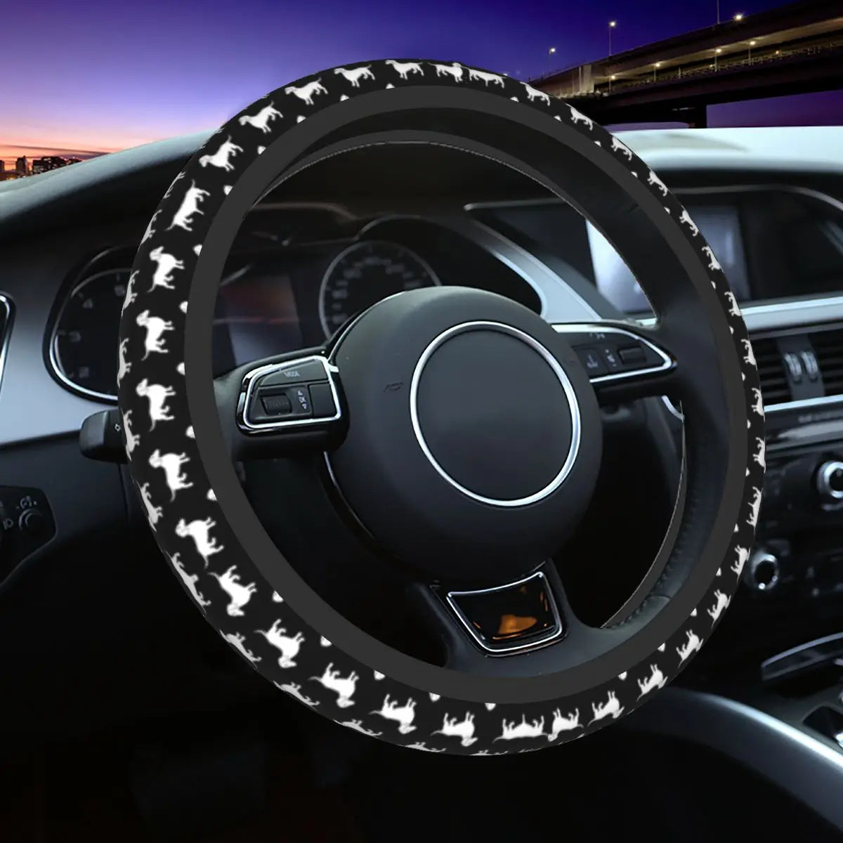 Doxie Florals Dachshund Steering Wheel Cover, Sausage Dog Car Steering Wheel Cover , Car Accessories 40 - Delicate Leather