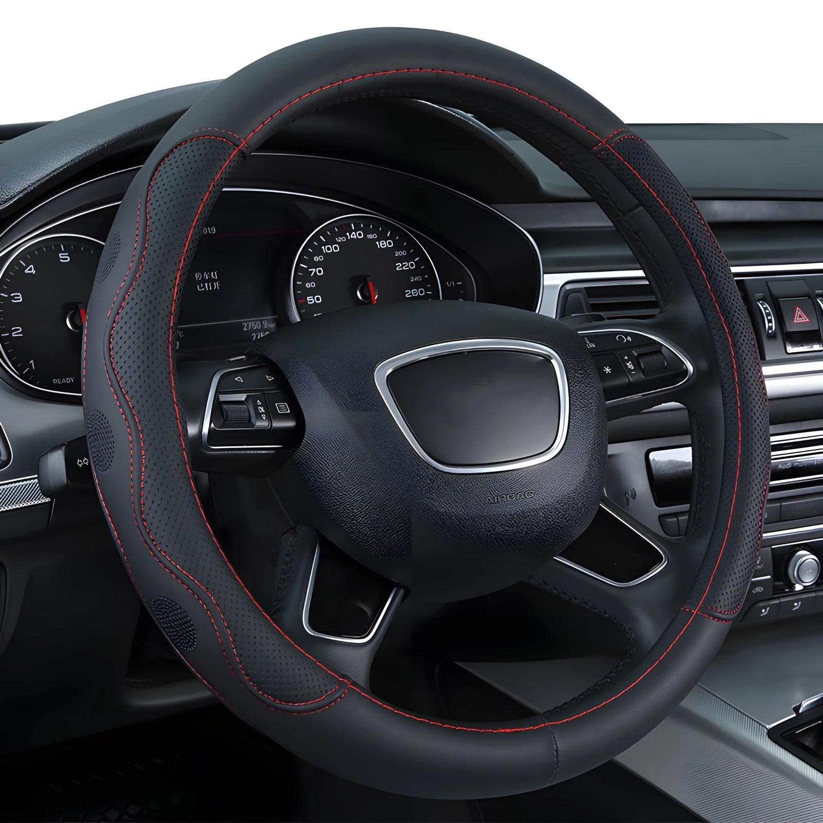 High-Quality Faux Leather Steering Wheel Cover – Wear-Resistant, Breathable, Universal Four-Season Car Handle Cover - Delicate Leather