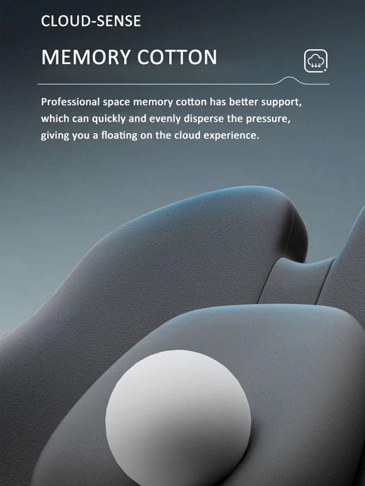 Universal Memory Foam Car Neck Pillow and Lumbar Support – Ergonomic Headrest & Waist Cushion for Driving Comfort - Delicate Leather