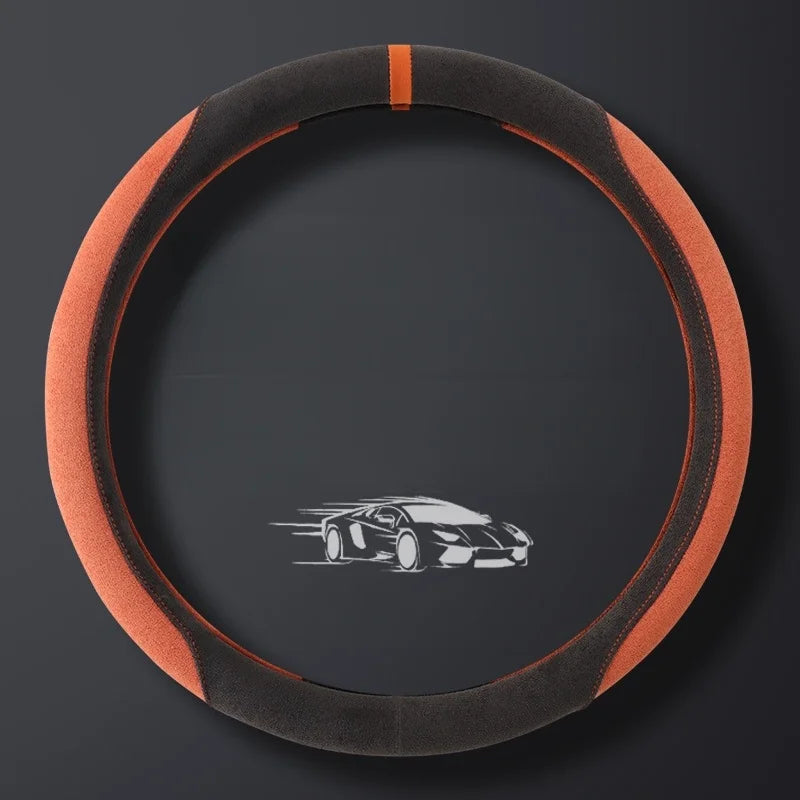Suede Steering Wheel Cover 37–38cm – Ultra-Thin Breathable Anti-Slip Grip - Delicate Leather