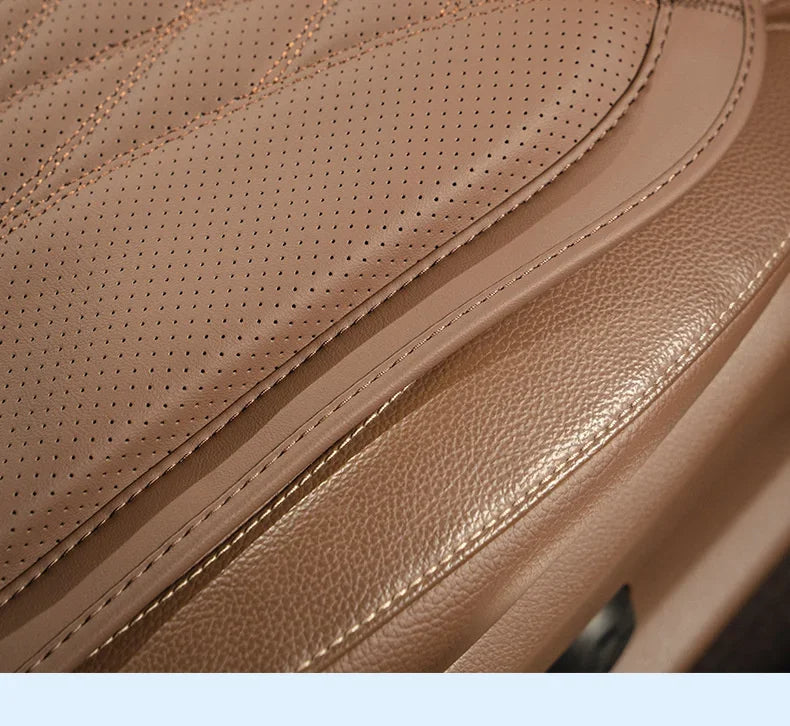 Delicate Leather Universal Car Seat Cushion with Lumbar Support – Ergonomic Leather Driver’s Seat Pad with Integrated Back Support - Delicate Leather