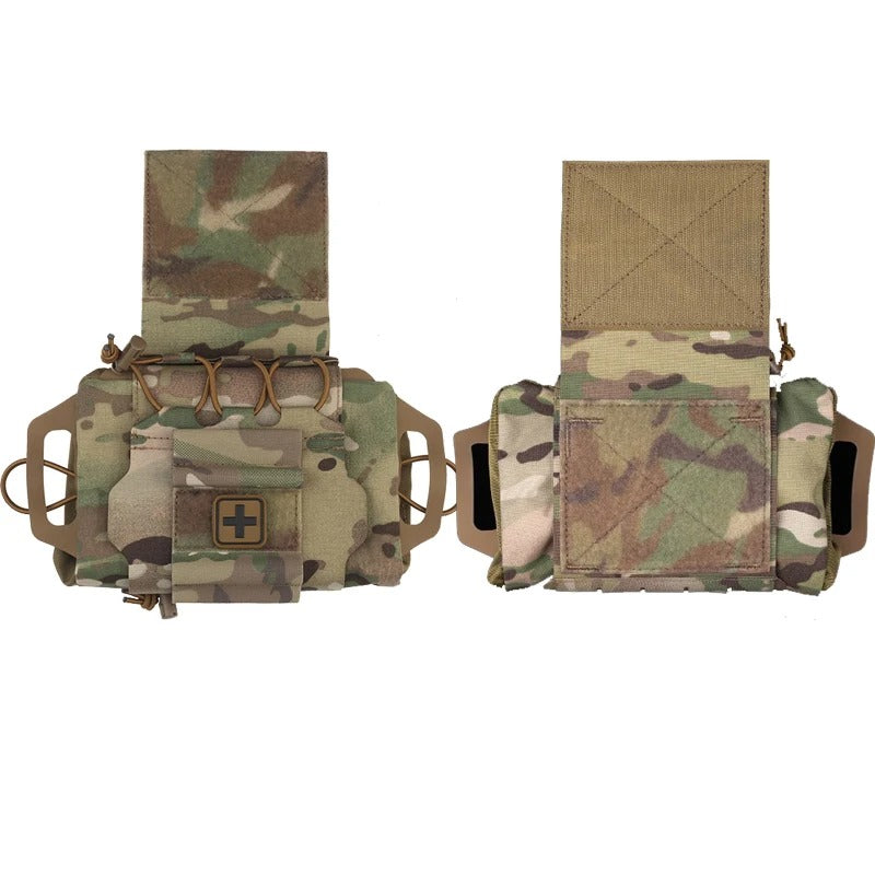 Outdoor Utility Pouch – Nylon Compact Storage Bag with MOLLE-Style Attachment - Delicate Leather