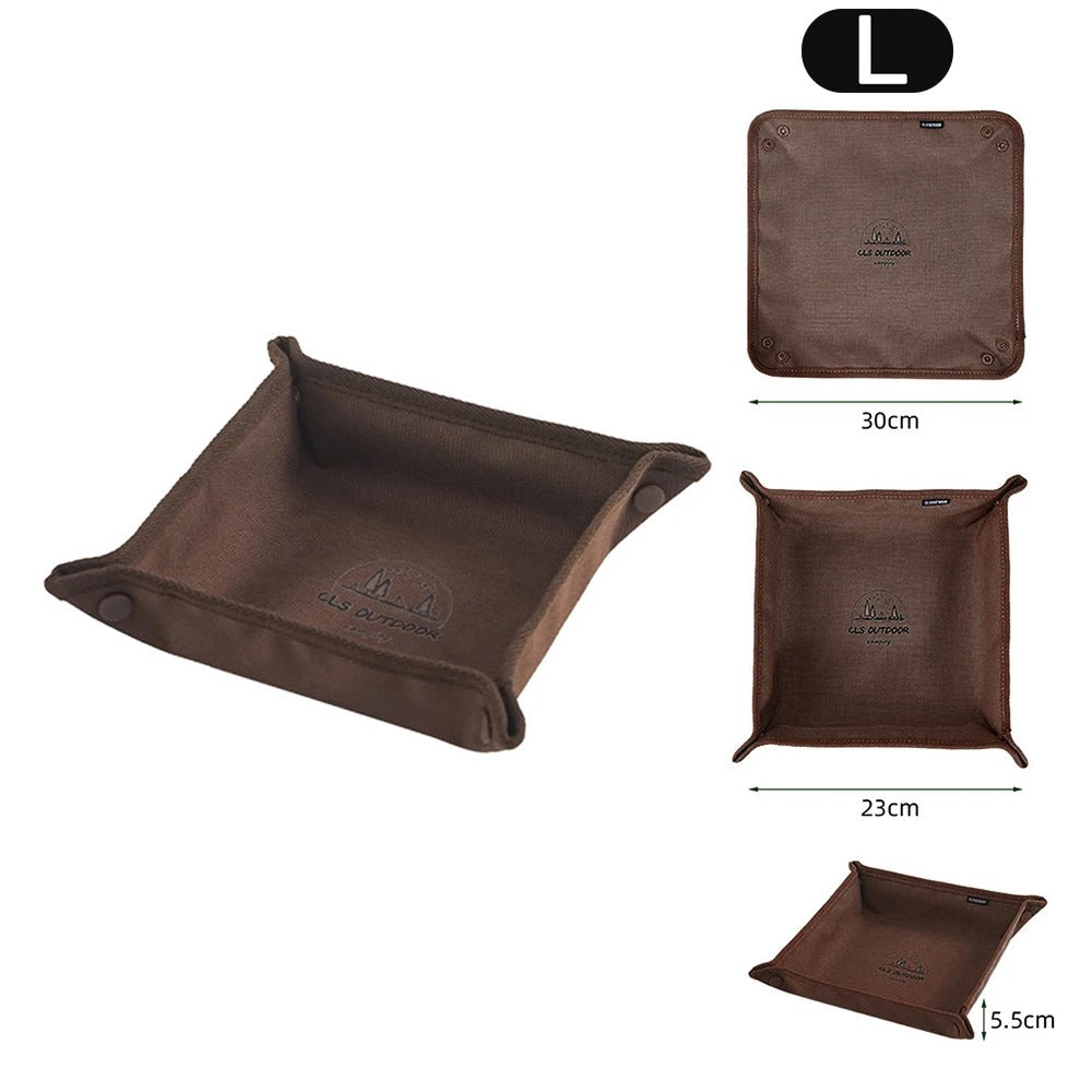 Portable Camping Gadgets Tray Foldable Oxford Storage Box Waterproof Travel Jewelry Sundries Makeup - Delicate Leather