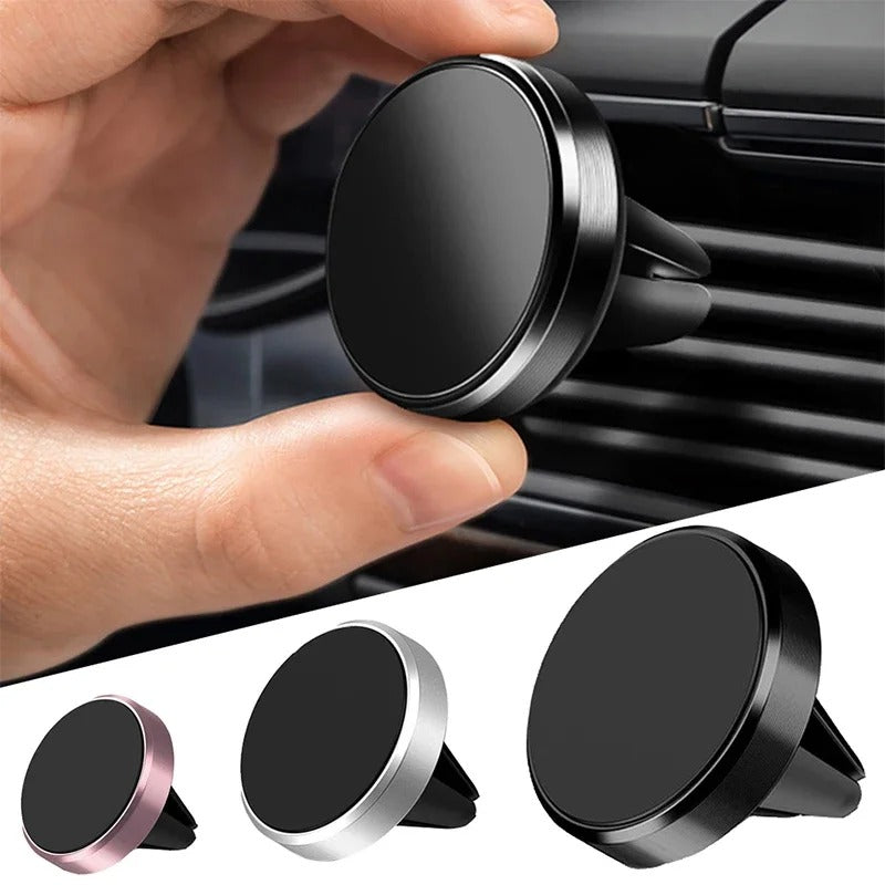 Magnetic Phone Holder for Car - Universal Stand - Delicate Leather